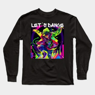 Woman In Graffiti Look Dancing In Disco 1 Long Sleeve T-Shirt